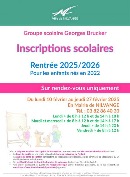 Courrier inscription 2025 2026